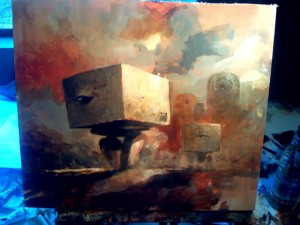 One of Ashley Wood's paintings of the Square.