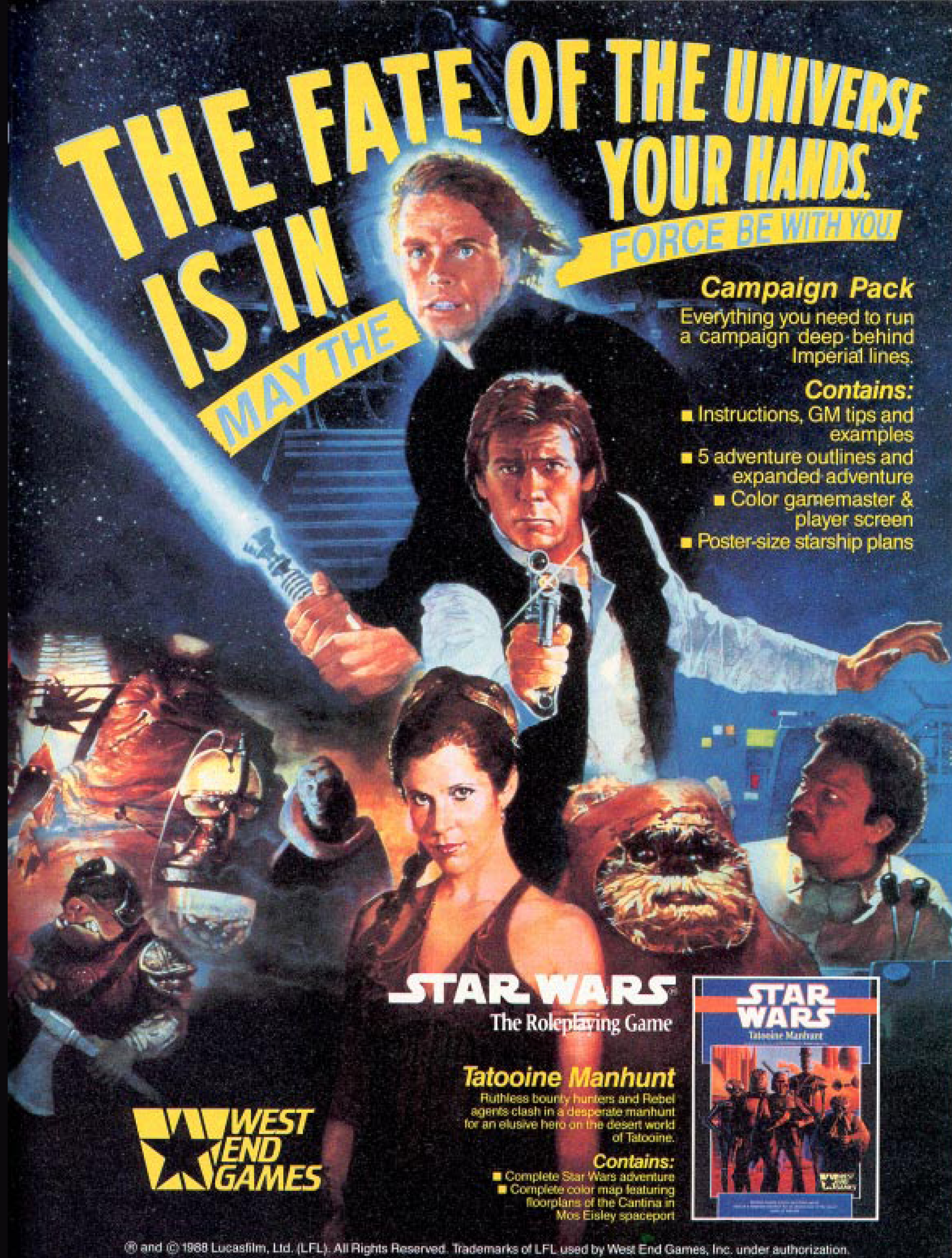 Star Wars: The Roleplaying Game (West End Games, 1987). Poster (17, Lot  #52477