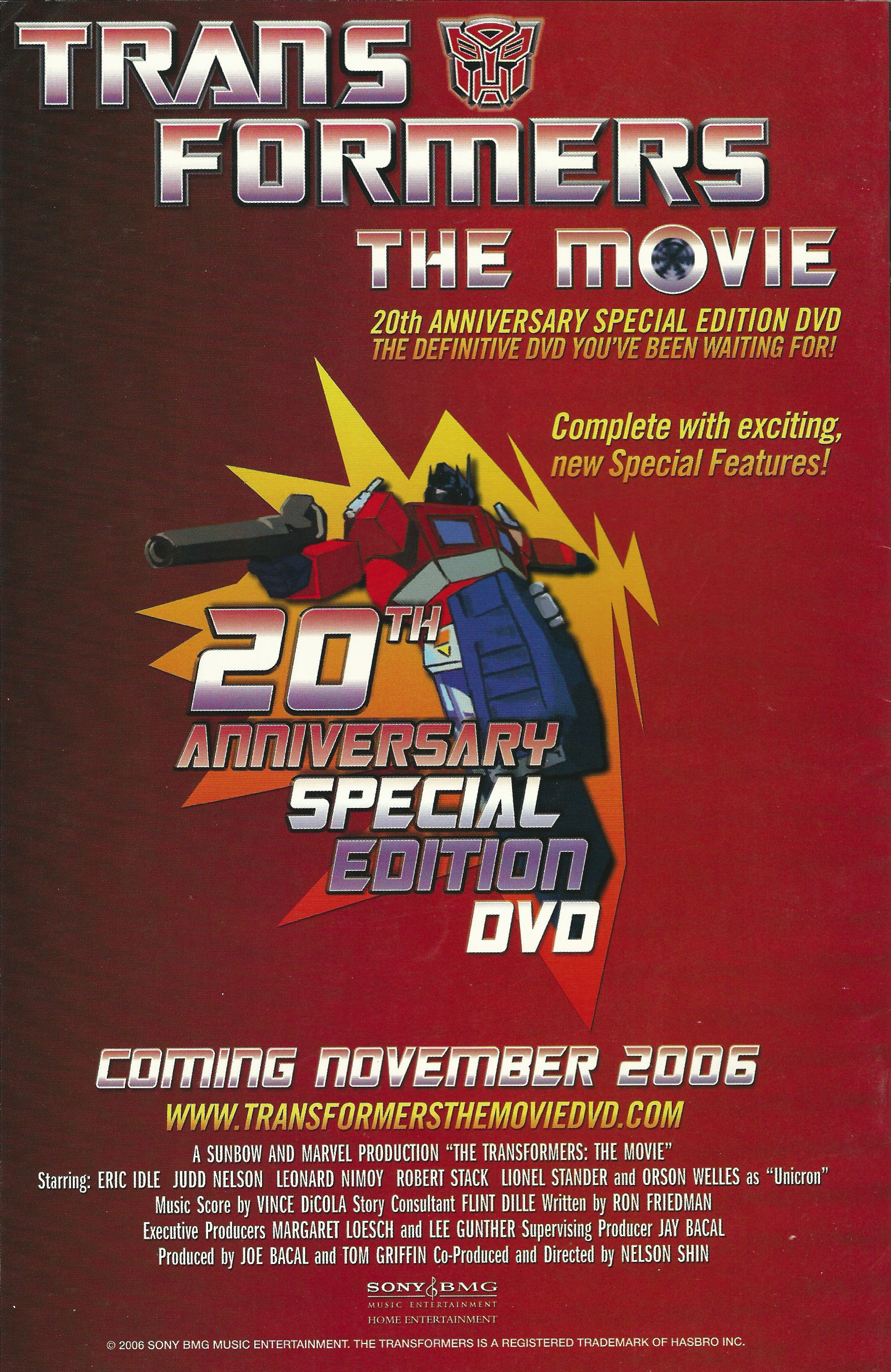 Transformers: The Movie 20th Anniversary Special Edition DVD