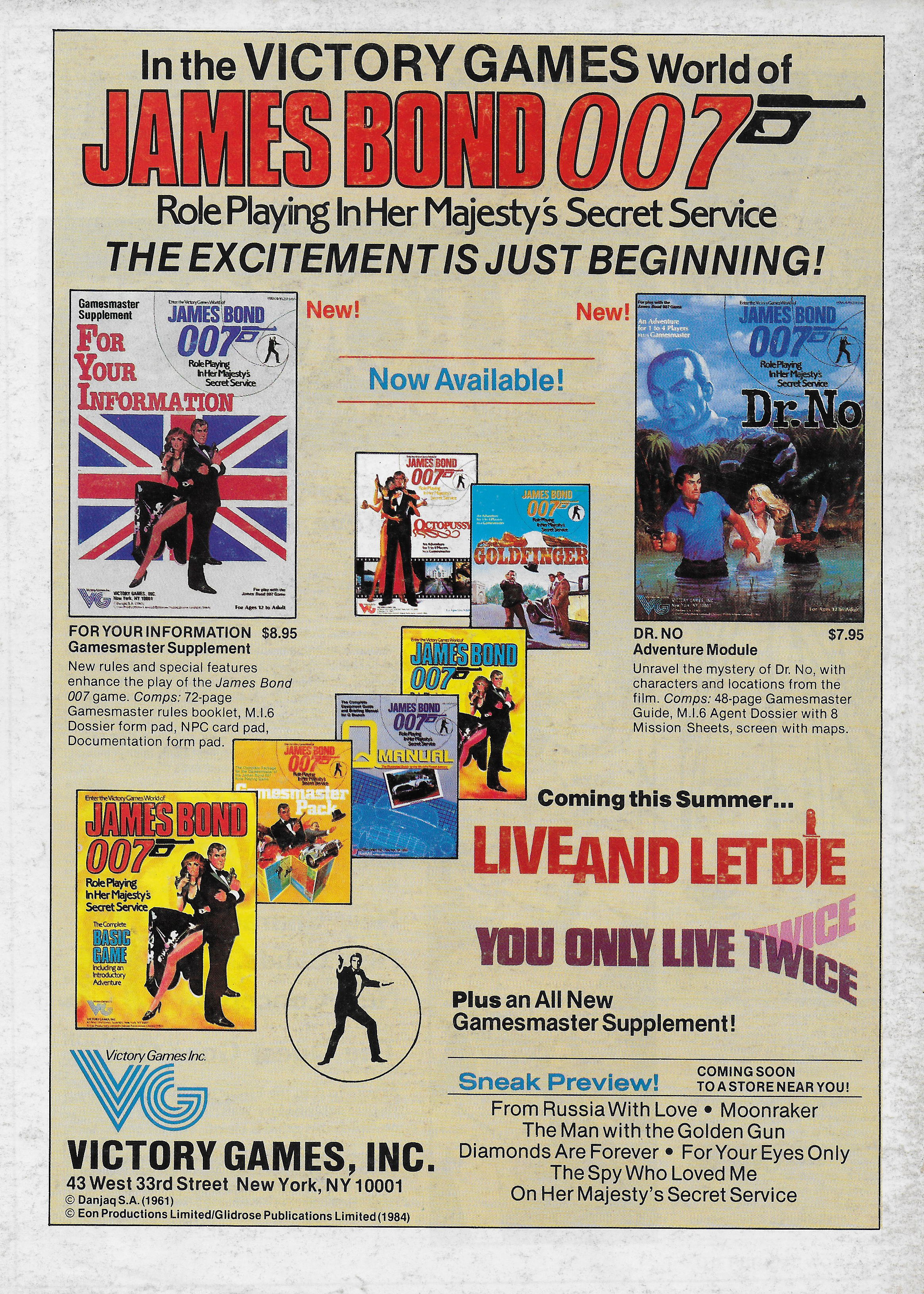 James Bond RPG Ad from 1984