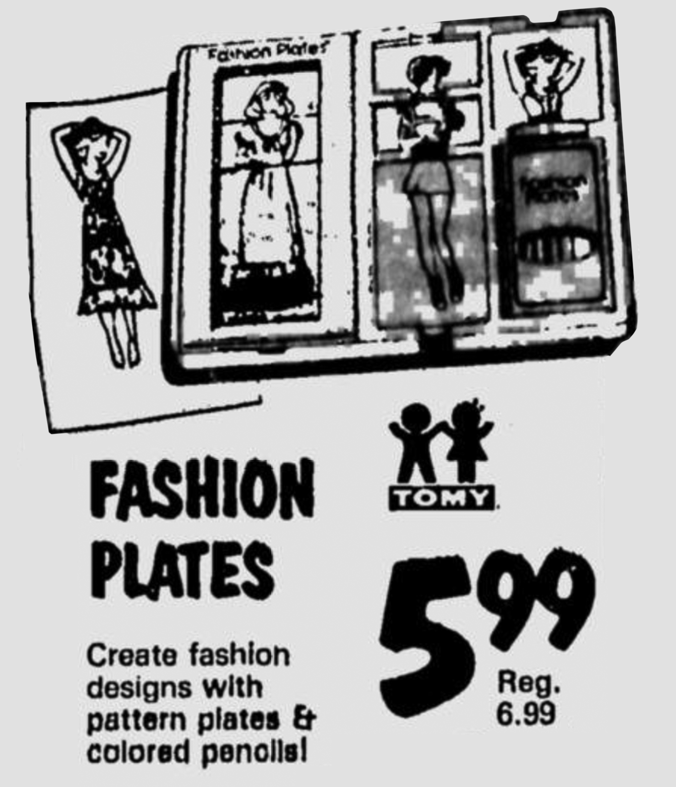 Back in my day Tomy Fashion Plates 1978 Vintage Designer Toy